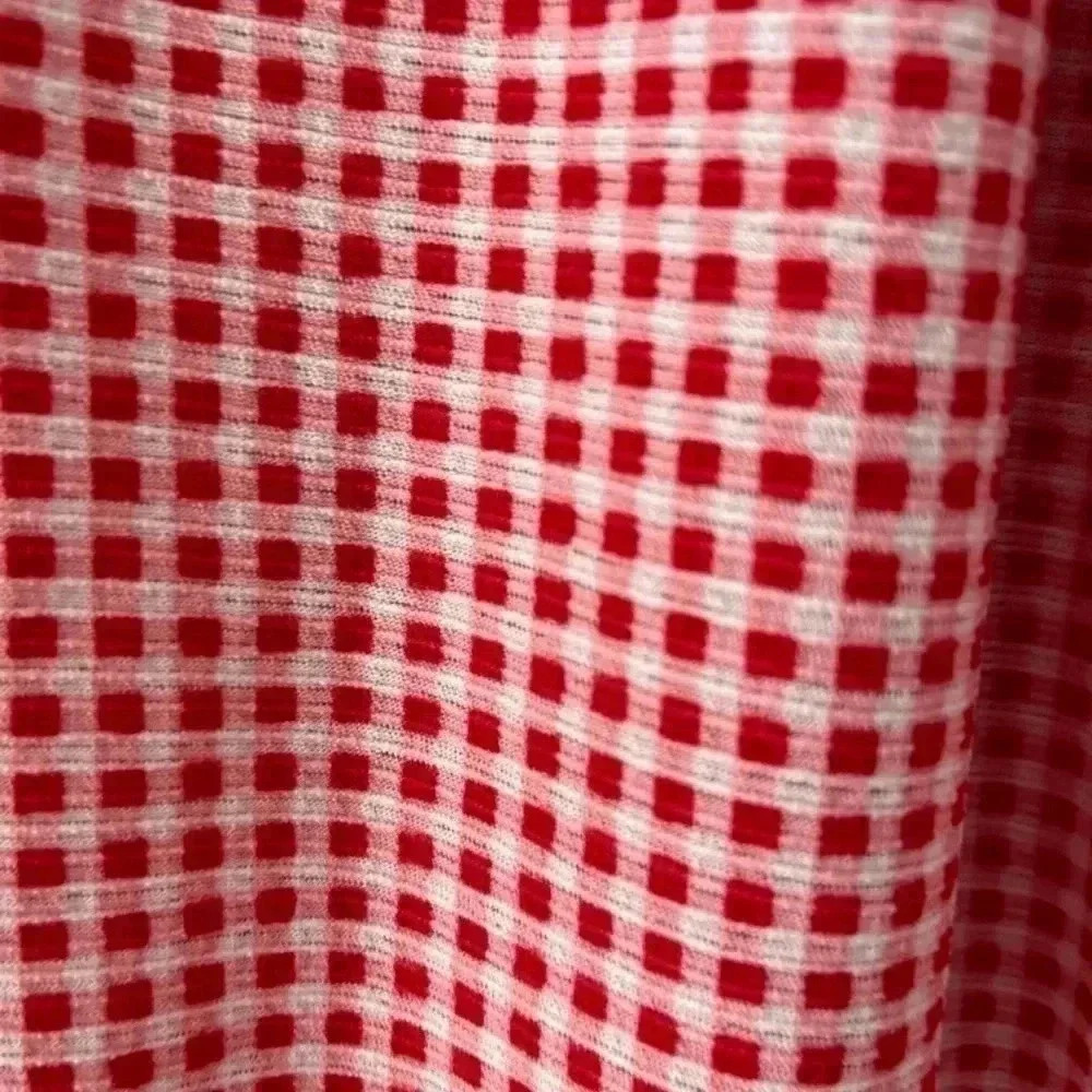 Cure. Gingham -style Tank with wood bead detail size L - Picture 2 of 5